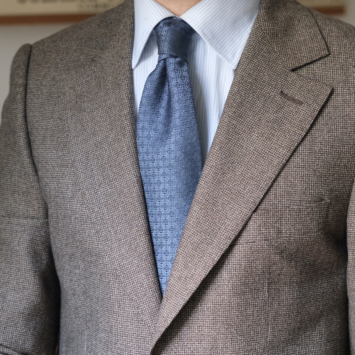 Cravate Homme Vintage Jhane Barnes, Soie 100%, Motif Géométrique, Couleur Orange Brûlé, Fabriquée Au Japon